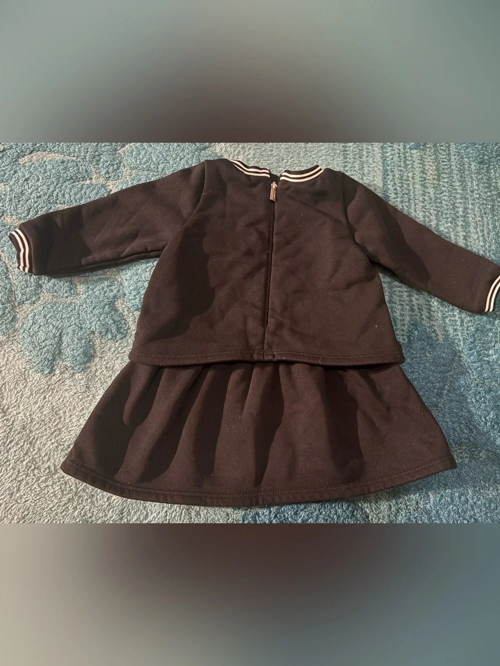 Givenchy Black and White Striped Collar Baby Top